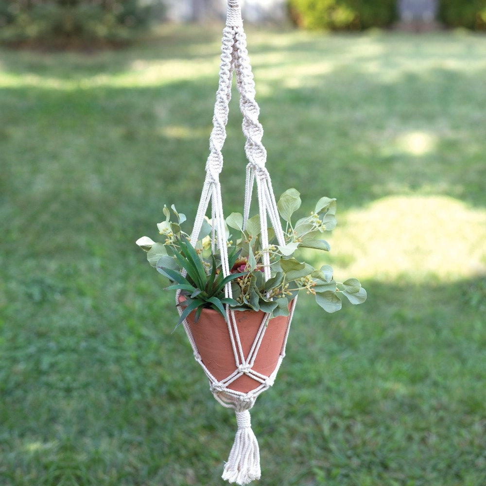 Kailani Macrame Plant Hanger with Terracotta Flower Pot, Planter
