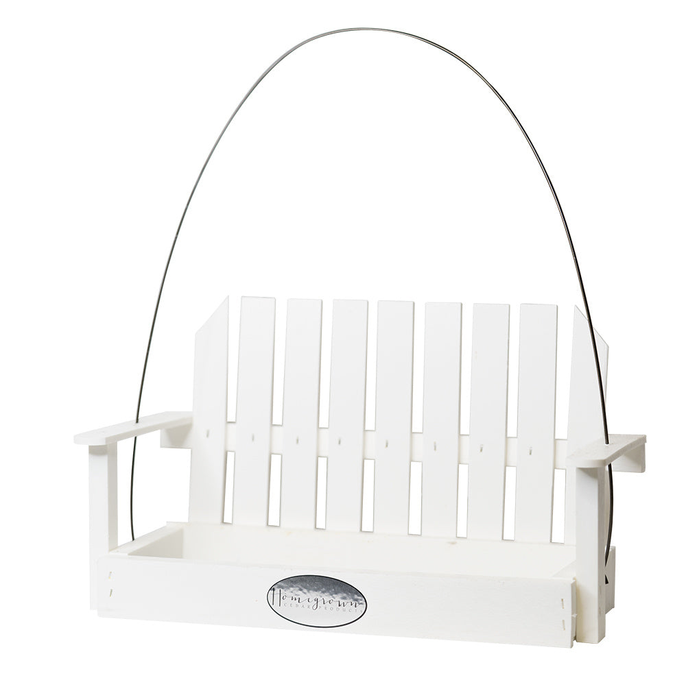 Amish Made Recycled Plastic Swing Bird Seed Feeder in White