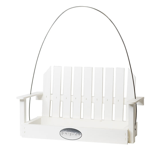 Amish Made Recycled Plastic Swing Bird Seed Feeder in White