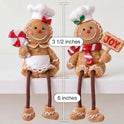 Gingerbread Miniature Chef Shelf Sitters, Dangling Legs Christmas Holiday Decor