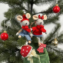 Levlovs Holiday Christmas Mice with Stocking and Bedding in Keepsake Box