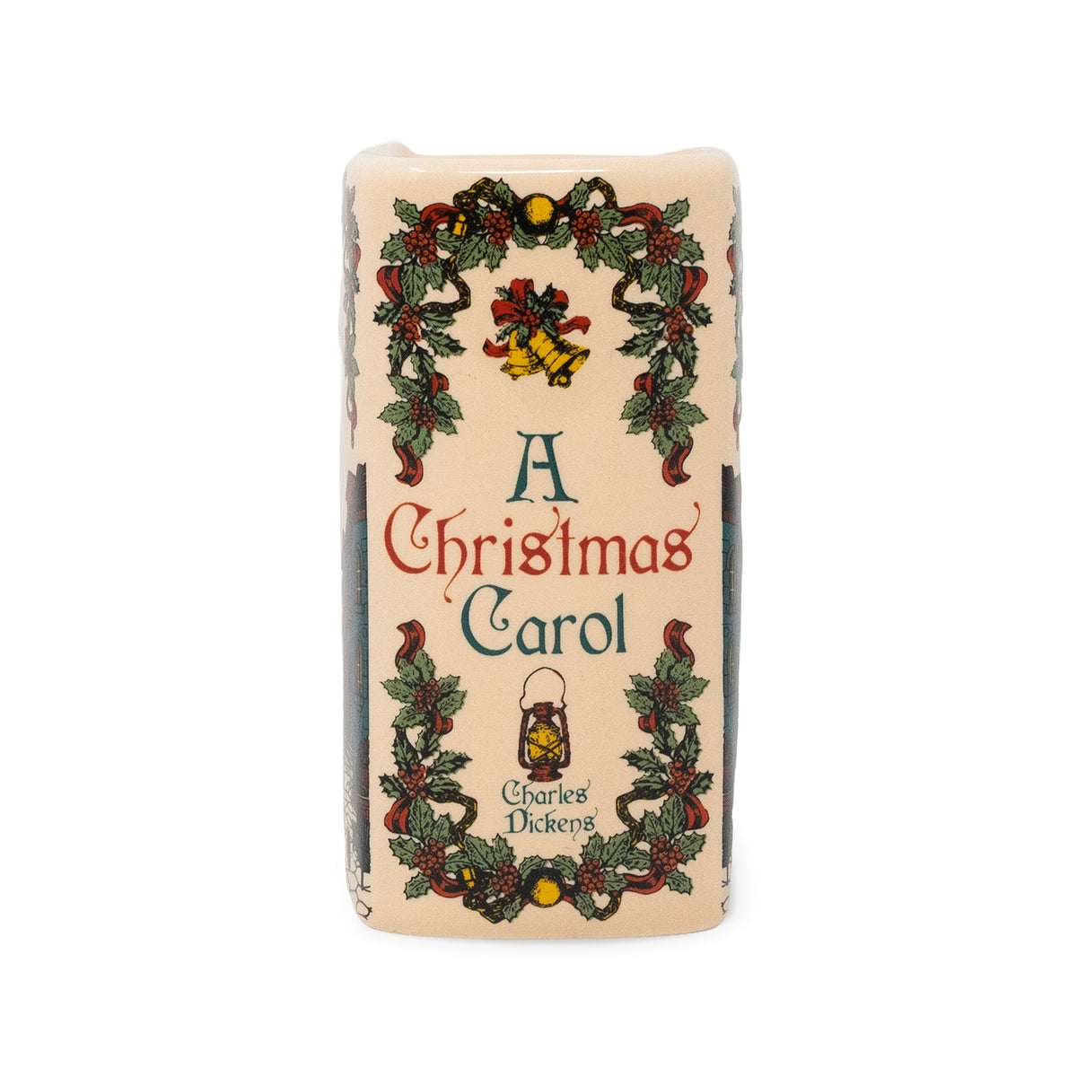 Charles Dickens A Christmas Carol Miniature 3 1/2" Ceramic Book Candle