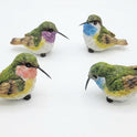 Perched Sitting Hummingbird Miniature Resin Colorful Figurines, Set of 4