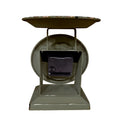 Distressed Vintage Style Green Winter Wishes Deer Metal Scale 7" Tabletop Clock