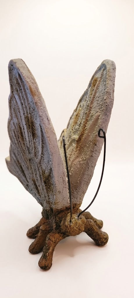 Resin Stone-Look Sculptured Butterfly Garden Decor, 7.25" Inches