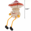 Fairy Garden Mushroom Shelf Sitter Set 2pc Whimsical Dangling Leg Figurines