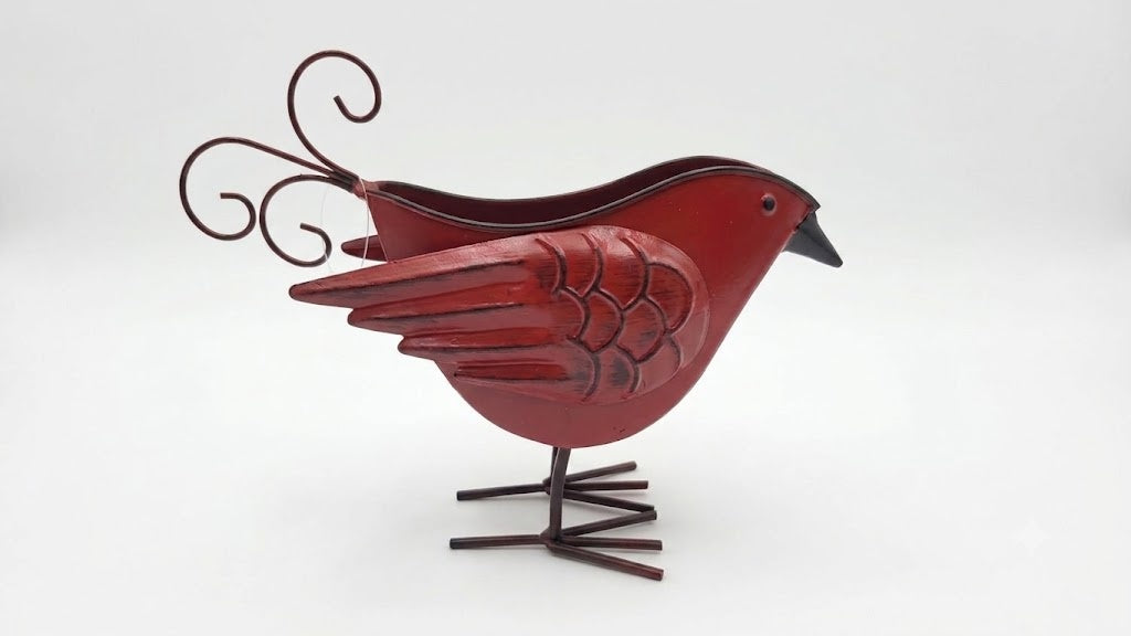 Red Cardinal Mini Small Decorative Succulent, Artificial Flower Planter, Holder