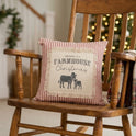 Red Ticking Stripe 10" Holiday Pillow, Dreaming of a Farmhouse Christmas