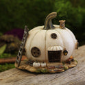 Miniature White Pumpkin Fairy House, Mini 4" Fall Garden, Home Accent