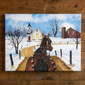 Billy Jacobs "Sleigh Bells Ring" Canvas Wall Art 12x16 Rustic Winter Farmhouse