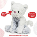 Gund Cozys Collection Cat Stuffed Animal Plush, White and Gray, 10"