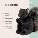 Acorn Black Plush Squirrel, 7" Woodland Stuffed Animal by Bearington Collection