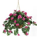 Nearly Natural Bright Pink Artificial Bougainvillea 24" Hanging Flower Basket