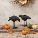Metal Black Crow Taper Candle Holder Pair, Halloween & Fall Table Decor