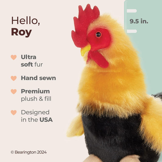 Roy the Rooster, Soft Plush 9" Farmhouse Stuffed Animal by Bearington Collection