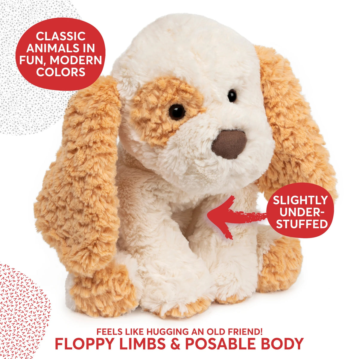 Gunc Cozys Beige and Cream Plush Puppy Dog, 10 inches