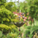 Hanging Animal Bird Feeder & Garden Mobile, Copper Bronze Rustic Metal Yard Art