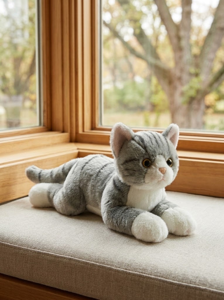 Lil' Socks Gray Tabby Cat Plush 8" Kitten by Bearington Collection