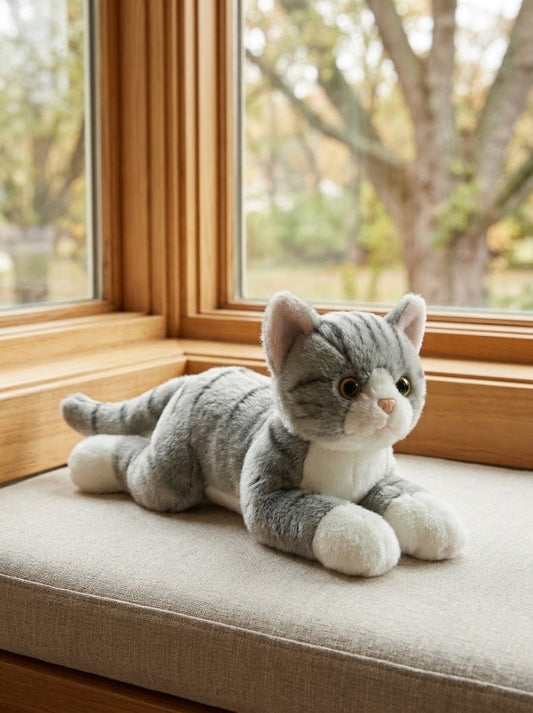 Lil' Socks Gray Tabby Cat Plush 8" Kitten by Bearington Collection