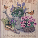Vintage Farmhouse Wood Framed "Old Thyme Flower Market" Wall Art - 16.5" x 12.5"