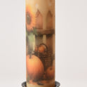 Sunflowers and Pumpkin Panorama 7" Led Timer Taper Candle and Black Holder Set