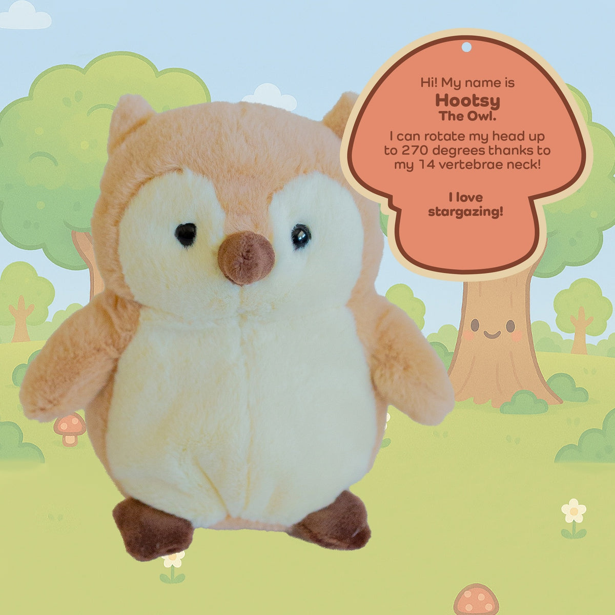 Woodland Weebis Plushees, Owl, Deer, Mushroom or Hedgehog Mini Plush Animal