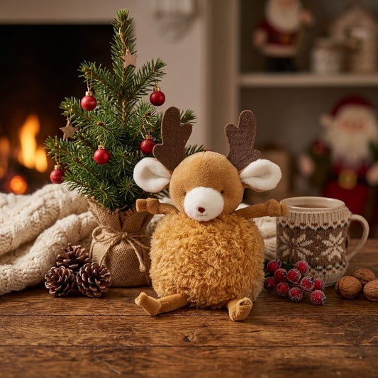 Bunnies By The Bay Deer Me the Reindeer Roly Poly Holiday Plush