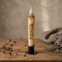Home Sweet Home Primitive 7" Led Timer Taper Candle and Black Holder Set