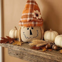 Primitive Plush Scarecrow Head Fall Decor, 11.5" Rustic Autumn Shelf Sitter