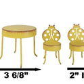 Whimsical Fairy Garden Miniature Yellow Ladybug Metal Chairs and Table Set