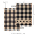 Black Check Star Primitive Woven Throw Blanket 50" x 60", Country Americana