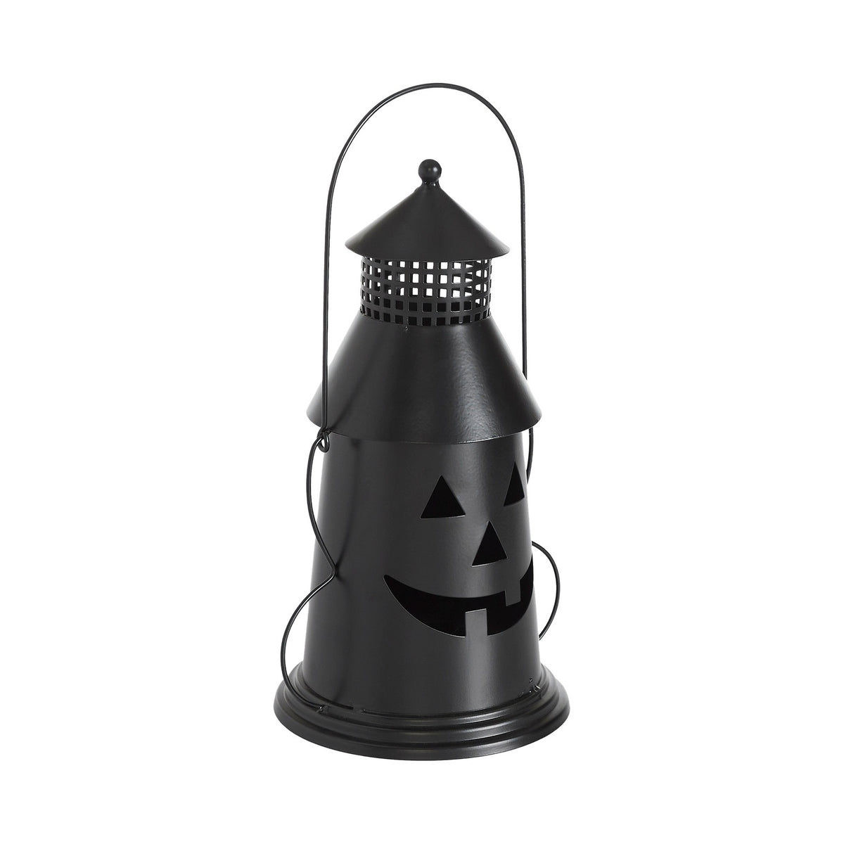 Black Metal Jack-o'-Lantern Halloween Tealight and Votive Candle Holder 12" – closer look