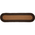 Braided Jute Oval Table Runner 13" x 48" Primitive Black Star Colonial Folk Art