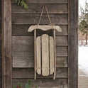 Primitive 14" Wooden Sleigh Wall Hanging Rustic Country Winter Christmas Sled