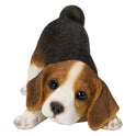 Realistic Adorable Crouching, Playful Beagle Puppy Dog Resin Figurine 7.5"