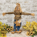 Billy the Gardener Standing Posable Scarecrow On Base, Primitive Fall Decor