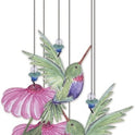 Hummingbird Painted Metal 15" Wind Chime Garden Decor, Sunset Vista