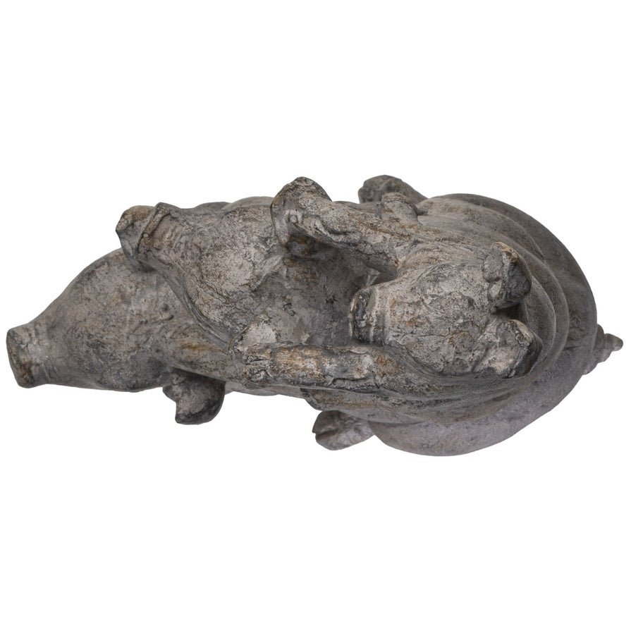 Farmhouse Gray Resin Stacked Pigs Statue, Animal Garden Accent, 14"