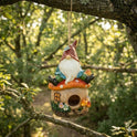 Gnome Fairy Mushroom Toadstool Birdhouse, 8" Hanging Garden Accent