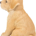 Adorable Seated Yellow Labrador Puppy Dog Collectible Resin Figurine, 6.5 inch