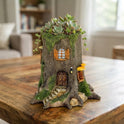 Miniature Rustic Resin Tree Stump Fairy Garden House Planter, Mini Flower Pot
