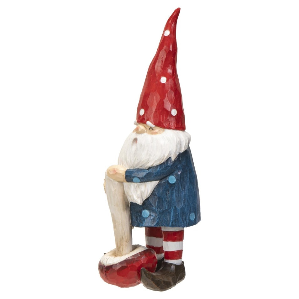 Fairy Garden Resin Garden Gnome with Toadstool Mushroom Figurine 9.84" Tall
