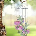 Hummingbird Painted Metal 15" Wind Chime Garden Decor, Sunset Vista
