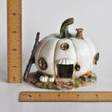 Miniature White Pumpkin Fairy House, Mini 4" Fall Garden, Home Accent