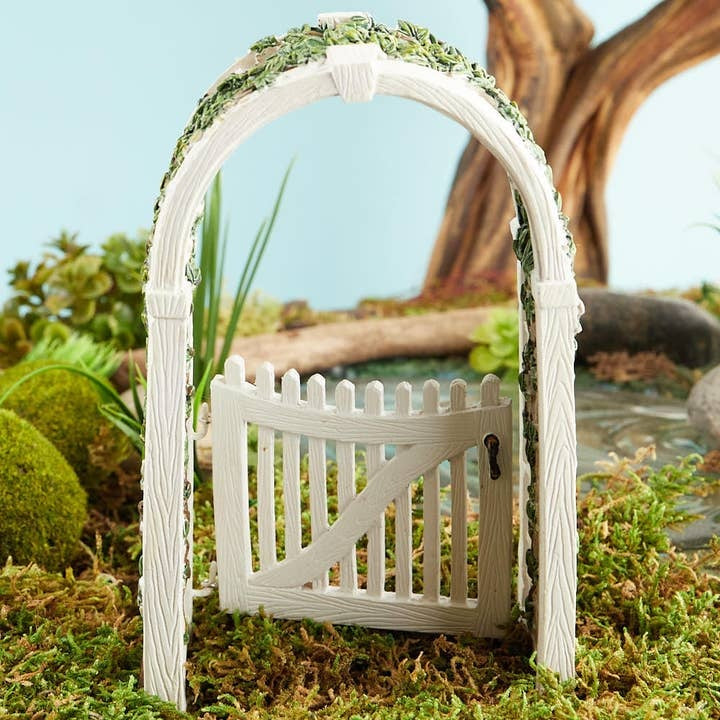 Mary Engelbreit Fairy Garden Collection Resin Miniature 6" Gated Arbor with Vine