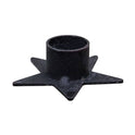 Primitive Burnt Ivory Crow Timer Taper Candle & Black Star Holder Set