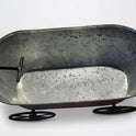 Farmhouse Sunflower Market Metal Wagon Planter, Rustic Galvanized Tin Flower Pot