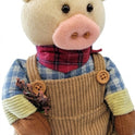 Barnyard Farmhouse Friends Dangle Legs Pig 12" Plush Fabric Shelf Sitter