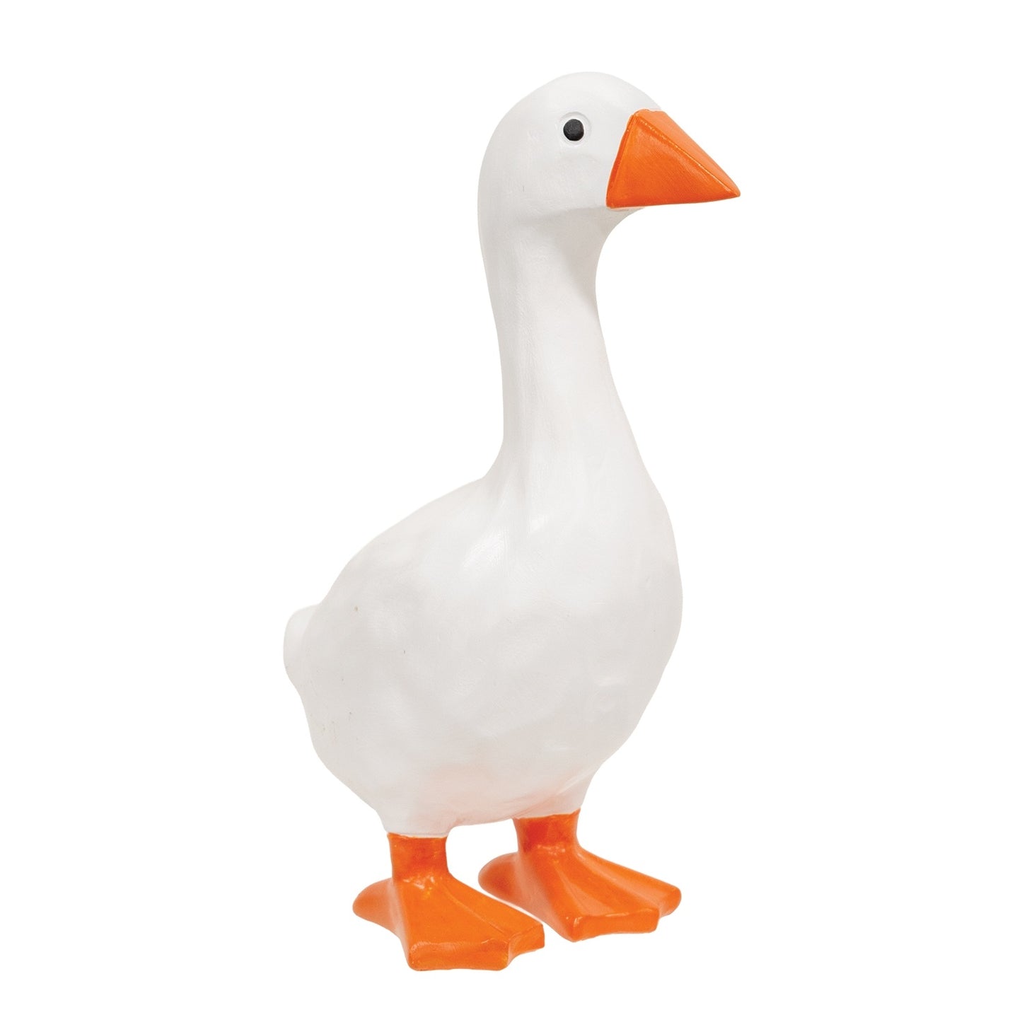 White Goose Resin Figurine 7" Carved Wood Look Primitive Farmhouse Accent