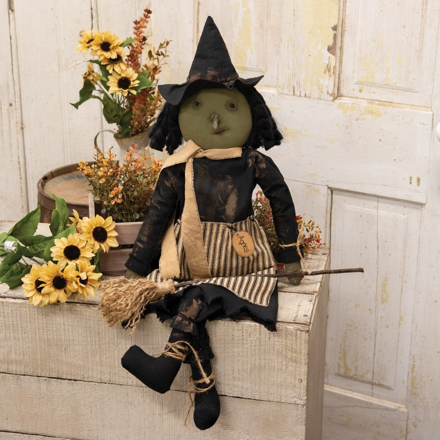 Primitive Halloween Witch Doll "Agnes" Prim Folk Art, Rustic Fall Home Decor